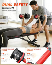 Load image into Gallery viewer, Rendpas Adjustable Dumbbells Set of 2, Select Weight Dumbbell Set, 5 in 1 Free Dumbbell Set with Anti-Slip Texture Handle, Weight Set For Home Gym Suit both Men and Women
