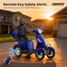 Load image into Gallery viewer, Super Large Electric 4 Wheel Mobility Scooters, Heavy Duty 800W Wheelchair Device, 25 Miles Long Range, All Terrain Mobility Scooter，Speed Adjust, Remote Key,Receive Ready to Ride (Blue)

