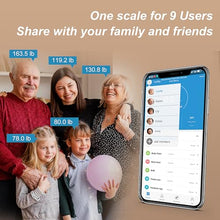 Load image into Gallery viewer, Scale for Body Weight, Digital Weight Scale with Color-Changing, Most Accurate to 0.2lb, Bluetooth Bathroom Scale with Bmi, Body Fat, Muscle Mass, 18 Body Composition Analyzer Sync App, 400 lbs-White
