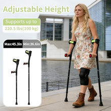 Load image into Gallery viewer, Lvyeyung Adjustable Forearm Crutches for Adults, 10-Levels Adjustable Height, Walk Easy Forearm Crutches
