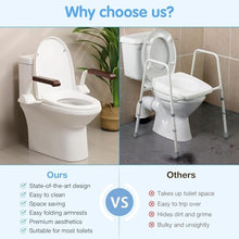 Load image into Gallery viewer, Toilet Safety Rails for Seniors（520lbs), Adjustable Toilet Handle for The Elderly and Disabled
