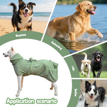 Load image into Gallery viewer, Super Absorbent Dog Bathrobe Pineapple Soft Fast Drying Dogs Towel Robe Adjustable Drying Coat for After Bath with Hood (Pineapple Green, XX-Large)
