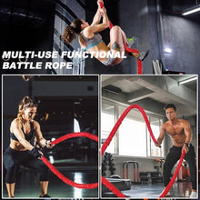 Load image into Gallery viewer, Brobantle Battle Rope 1.5 Inch Diameter,Red 30FT Exercise Workout Ropes for Home Gym Heavy Weighted Training Rope for Working Out
