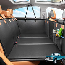 Load image into Gallery viewer, MYJAQI Back Seat Extender for Dogs, Hard Bottom Dog Car Seat Cover for Truck Back Seat, Dog Hammock for Car, Upgraded PU Leather Material, Larger Space, Holds 400lbs
