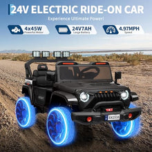 Load image into Gallery viewer, 24V Ride On Toys for Big Kids, Extend Car Body, 2 Seater Ride On Toys with Remote Control, Black
