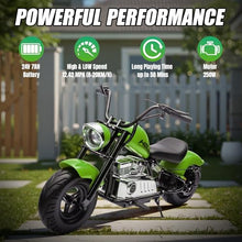 Load image into Gallery viewer, 24V Ride On Off-Road Motorcycle, Kids Electric Dirt Bike with 250W Motor, 3 Speed Up-to 12.4MPH, Green
