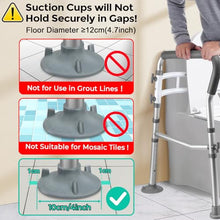 Load image into Gallery viewer, Toilet Safety Rails for Seniors, Adjustable Toilet Safety Frame Handles Fits Most Toilets, Gifts for Handicap and Disabled Seniors Elderly, Foldable, Safe Weight Capacity of 330 lbs(150KG)
