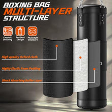 Load image into Gallery viewer, ASBRAVO Punching Bag for Adults, 4ft Heavy Boxing Bag Set with 12 OZ Gloves for MMA Karate Kickboxing Boxing Home Gym Training - Unfilled
