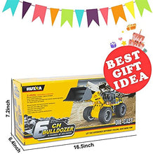 Load image into Gallery viewer, Remote Control Bulldozer Toy Truck, 1/18 Scale RC Metal Rc Front Loader 4WD Construction Vehicles for Boys Girls Kids

