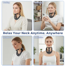 Load image into Gallery viewer, Owlprince Posture Corrector for Neck &amp; Cervical Spine Alignment - Memory Foam Support for Pain Relief, Tech Neck, 360° Adjustable Neck Collar, (Black, Large)
