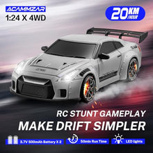 Load image into Gallery viewer, ACAMMZAR RC Drift Car, 1:24 Remote Control Car for Kids, 20KM/H 4WD High Speed RC Cars with LED Lights
