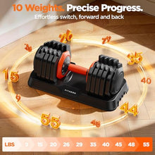 Load image into Gallery viewer, 2026 Updated Adjustable Dumbbell Set of 2, 10-in-1 Weights Dumbbell Set with Storage Box, 110lbs/55lbs
