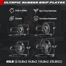 Load image into Gallery viewer, RitFit Barbell Weight Set - 4/6FT Olympic Barbell with Weight Plates (55-275LB Total) -, 4FT Silver/Red Bar with 85LB Plates
