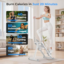 Load image into Gallery viewer, Stair Stepper for Home,Vertical Climber Step Machine with Stable Triangular Frame, 3-Level Resistance &amp; Pedal Adjustment,LCD Monitor, Device Holder, Detachable Handrail, 300 LBS White
