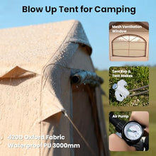 Load image into Gallery viewer, 8-10 Inflatable Tents for Camping, Blow Up Tent with Hand Pump, Easy Setup Air Glamping Tents for Camping 4 Season Hot Tent with Stove Jack, Waterproof 2 Room Large Camping Tent Adult
