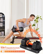 Load image into Gallery viewer, Fit Sir 25/55LB Adjustable Dumbbell Set,10 in 1 Free Weights Dumbbell of 2 with Secure Locking Mechanism for Safe,1 Sec Speed Adjustment Men/Women Gym and Home Strength Training Equipment
