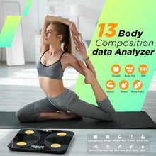 Load image into Gallery viewer, Scale for Body Weight and Fat Percentage, RunStar Digital Accurate Bathroom Smart Scale with Large Display, FSA&amp;HSA Eligible 13 Body Composition Analyzer Sync App, Black Gold
