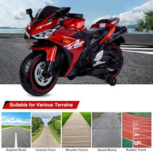 Load image into Gallery viewer, 12V Electric Ride On Motorcycle for Kids, Training Wheels, Full Hand Drive Motorbike Toy, Perfect for Boys and Girls (3-8 Yrs) (RED)
