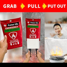 Load image into Gallery viewer, Protect Life Saving Emergency Fire Blankets 2 Pack - 40"x40", Fiberglass Fire Blanket for Home &amp; Kitchen - Fire Suppression or Retardant Tarp - Fire Safety Kit for Car or Camping
