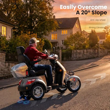 Load image into Gallery viewer, Super Large Electric 4 Wheel Mobility Scooters, Heavy Duty 800W Wheelchair Device, 25 Miles Long Range, All Terrain Mobility Scooter，Speed Adjust, Remote Key,Receive Ready to Ride (Silver)
