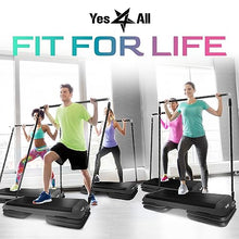 Load image into Gallery viewer, Yes4All Adjustable Workout Aerobic Exercise Step Platform  with 4 Adjustable Risers Included and Advanced Risers Options - Black
