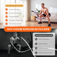 Load image into Gallery viewer, LunaHush Weighted Cordless Ropeless Battle Ropes for Home Gym, 3 Adjustable Resistance, Heavy Duty Strength Training Equipment for HIIT, Full Body Workout, Men &amp; Women, Purple
