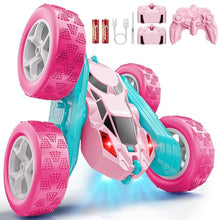 Load image into Gallery viewer, Hamdol Pink RC Car for Girls Age 6+, 360° Rotating Stunt Remote Control Vehicle with LED Lights
