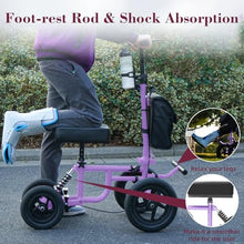 Load image into Gallery viewer, Fvzzin All Terrain Knee Scooter for Adults, Foldable Rolling Knee Scooter with DIY Stickers &amp; Shock Absorber, Steerable Knee Walker for Broken Foot, Ankle Injuries &amp; Surgery, Better Crutch Alternative
