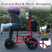 Load image into Gallery viewer, Fvzzin All Terrain Knee Scooter for Adults, Foldable Rolling Knee Scooter with DIY Stickers &amp; Shock Absorber, Steerable Knee Walker for Broken Foot, Ankle Injuries &amp; Surgery, Better Crutch Alternative
