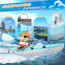 Load image into Gallery viewer, Kids RC Kayak Boat Toy,2.4 Ghz Remote Control Paddle Boat Toys, Toddler Water Racing Boat W/Light for Pools, Lake, Bathtub Summer Outdoor Water
