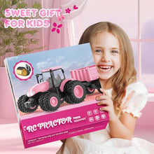 Load image into Gallery viewer, Remote Control Tractor Toy [2026] Kids RC Tractor Set &amp; Truck and Trailer Front Loader - Pink
