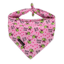 Load image into Gallery viewer, ARING PET Bee Dog Bandanas, Spring Yellow Pink Bees Pet Bandana Scarf Triangle Bibs for Puppy Small Medium Large Boy Girl Dogs Cats-L
