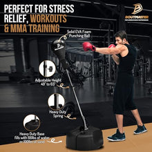 Load image into Gallery viewer, TechTools Punching Bag with Stand, Boxing Bag for Teens &amp; Adults - Height Adjustable - Speed Bag for Training, Boxing Equipment, Stress Relief &amp; Fitness
