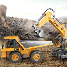 Load image into Gallery viewer, Dwi Dowellin Remote Control Dump Truck Toys for Boys 4-7,Construction Rc car with Lights/Sounds for Kids Age 8-12 Year Old,Ideal for Boys Age 3+
