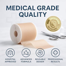 Load image into Gallery viewer, Medical Grade Silicone Scar Tape Advanced Adhesive Formulation (1.6" x 118") Scar Removal Away Strips for Surgical Scars, Silicone Tape &amp; Keloid Scar Treatment, Reusable Silicone Scar Sheets
