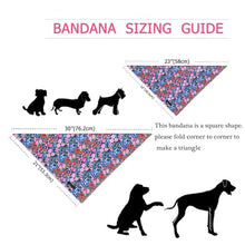 Load image into Gallery viewer, ARING PET Floral Dog Bandanas, Blue Pink Orange Flowers Pet Bandana Scarf Triangle Bibs for Puppy Small Medium Large Boy Girl Dogs Cats-S
