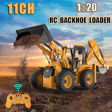Load image into Gallery viewer, FANXMF RC Backhoe Wheel Loader 2.4G Fully Functional 1/20 Remote Control Excavator Bulldozer Back Hoe Truck Tractor Digger Heavy Duty Construction Vehicle Engineering Trucks
