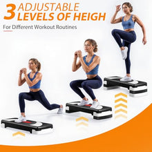 Load image into Gallery viewer, Smartxchoices 30'' Aerobics Stepper Workout Step Platform with 4" - 6" - 8" Adjustable Risers, Fitness Exercise Workout
