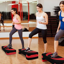 Load image into Gallery viewer, BalanceFrom 31-Inch Lightweight and Portable Aerobic Workout Stepper Platform with Adjustable Height and Raisers, for Home Workout, Black/Red
