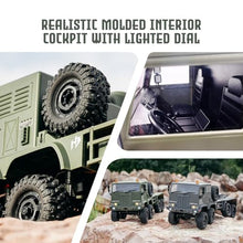 Load image into Gallery viewer, HOBBYPLUS Helidirect 1/18 RC Crawler CR18P Terranaut 8x8 RC Truck Remote Control Car w Full-Lock 8WD RTR Active All-Wheel Steering, 2-Speed Transmission, Recovery Winch, LED Lights (Green)
