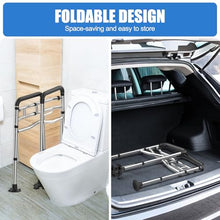 Load image into Gallery viewer, UGarden Toilet Safety Rails, Stainless Steel Adjustable Toilet Frame with Soft Handles&amp;Tissue Holder, 380LBS Foldable Detachable Toilet Safety Frame for Elderly, Seniors, Handicap &amp; Disabled
