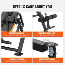 Load image into Gallery viewer, VEVOR Inversion Table, 300lbs Capacity Heavy Duty Inversion Table, Decompression Back Stretcher Machine, Strength Training Equipment with Headrest, Ankle Lock, Adjustable Protective Belt, Orange/Black
