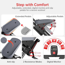 Load image into Gallery viewer, Upgraded seanleecore Stair Stepper Machine for Home with Device Holder &amp; Silicone Floor Mat, Extra-Long Non-Slip Pedals Vertical Climber Exercise Machine

