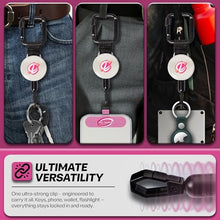 Load image into Gallery viewer, ClutchLoop Anti-Theft Phone Tether - Universal Adhesive Anchor, Retractable Steel Line and Locking Carabiner (Pinkie)
