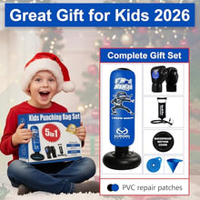 Load image into Gallery viewer, Marwan Sports Ninja Kids Punching Bag — Inflatable Sensory Toy &amp; Birthday Gift for Boys &amp; Girls Ages 4-12, 63" Freestanding 5-in-1 Kit, Indoor Apartment-Quiet Sensory-Friendly Active Play
