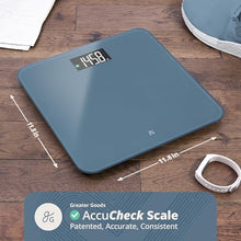 Load image into Gallery viewer, Greater Goods AccuCheck Digital Scale for Body Weight - Accurate Digital Bathroom Scale with High-Precision Sensors, Large Easy-to-Read Backlit Display, 400 lb Capacity, Auto Step-On (Stone Blue)
