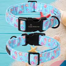 Load image into Gallery viewer, ARING PET Summer Dog Collar, Cute Blue Starfish Seahorse Doggy Collars for Puppy Small Medium Large Boy Girl Dogs Pet, for Daily Photos Outdoor Beach Walking Picnic, S

