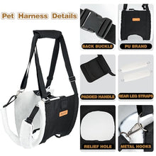 Load image into Gallery viewer, Dog Lift Harness Sling for Medium Dogs - Adjustable No-Slip Rear Leg Support with Padding &amp; Back Fixed Buckle, Hip Dysplasia/ACL/TPLO Surgery Recovery Aid, Dog Sling for Injured,Disabled/Senior Dogs
