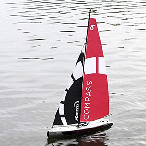 53" Remote Control Boat Wind Power 2.4G Unpowered Assembled Electric RC Sailing Boat for Hobby Boys Adults (S)
