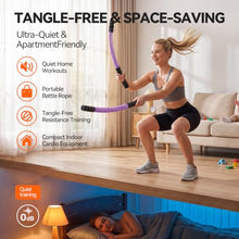 Load image into Gallery viewer, LunaHush Weighted Cordless Ropeless Battle Ropes for Home Gym, 3 Adjustable Resistance, Heavy Duty Strength Training Equipment for HIIT, Full Body Workout, Men &amp; Women, Purple
